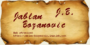 Jablan Božanović vizit kartica